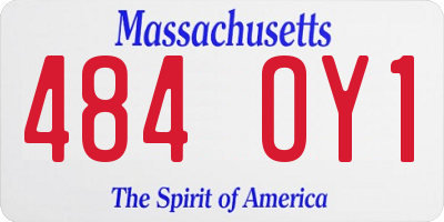 MA license plate 484OY1
