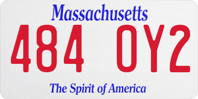MA license plate 484OY2