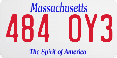 MA license plate 484OY3