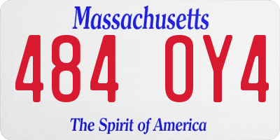 MA license plate 484OY4