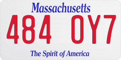 MA license plate 484OY7