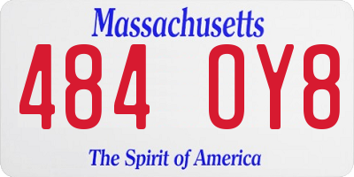 MA license plate 484OY8