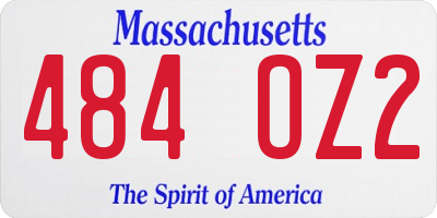 MA license plate 484OZ2
