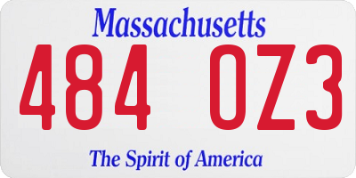 MA license plate 484OZ3