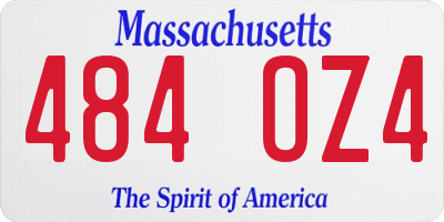 MA license plate 484OZ4