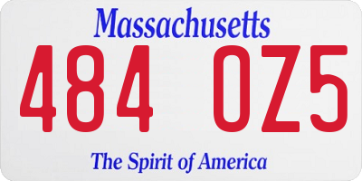 MA license plate 484OZ5