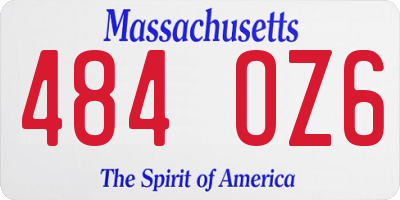 MA license plate 484OZ6