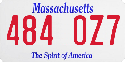 MA license plate 484OZ7