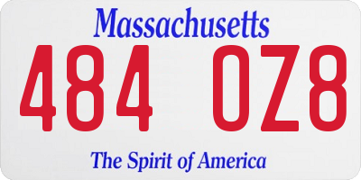 MA license plate 484OZ8