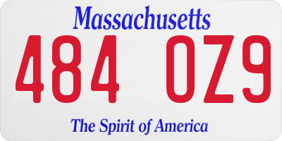 MA license plate 484OZ9