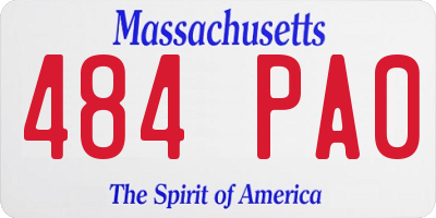 MA license plate 484PA0