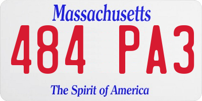 MA license plate 484PA3