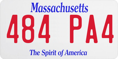MA license plate 484PA4