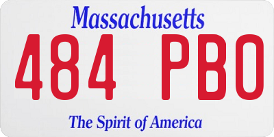 MA license plate 484PB0