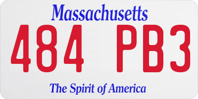 MA license plate 484PB3