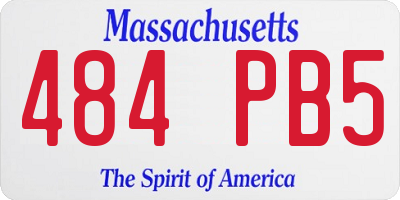 MA license plate 484PB5