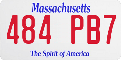 MA license plate 484PB7