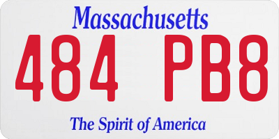 MA license plate 484PB8