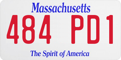 MA license plate 484PD1