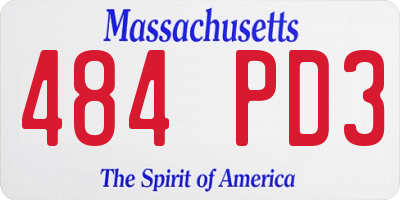 MA license plate 484PD3