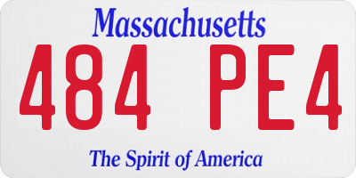 MA license plate 484PE4