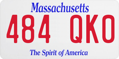 MA license plate 484QK0