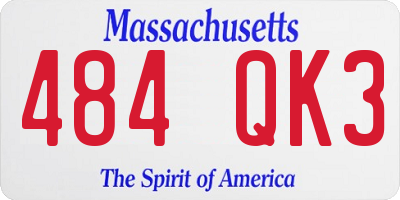 MA license plate 484QK3