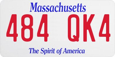 MA license plate 484QK4