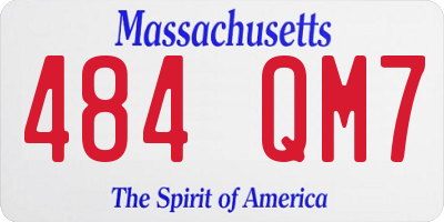MA license plate 484QM7