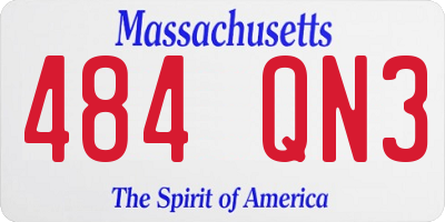 MA license plate 484QN3