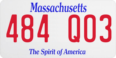 MA license plate 484QO3