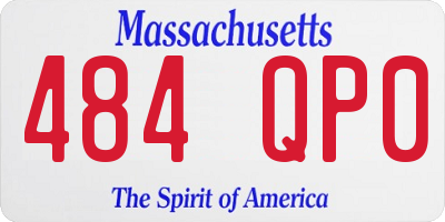 MA license plate 484QP0