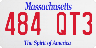 MA license plate 484QT3
