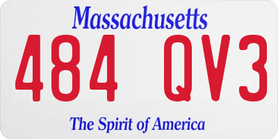MA license plate 484QV3