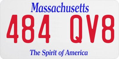 MA license plate 484QV8