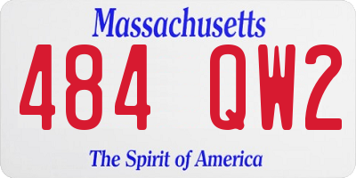MA license plate 484QW2