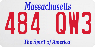 MA license plate 484QW3