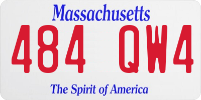 MA license plate 484QW4