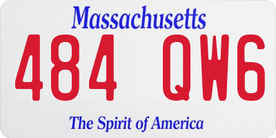 MA license plate 484QW6