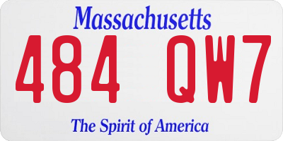 MA license plate 484QW7