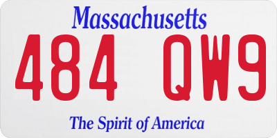 MA license plate 484QW9