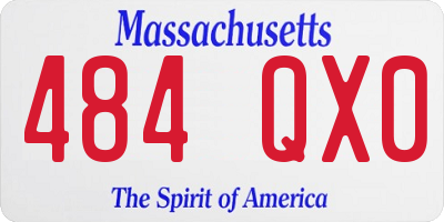MA license plate 484QX0