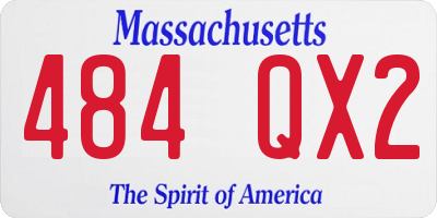 MA license plate 484QX2