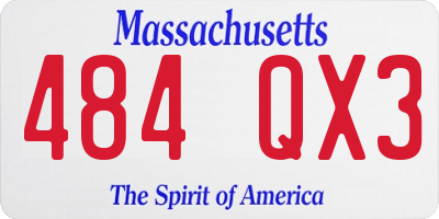 MA license plate 484QX3