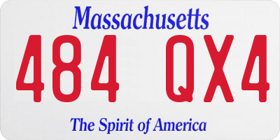 MA license plate 484QX4