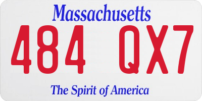 MA license plate 484QX7