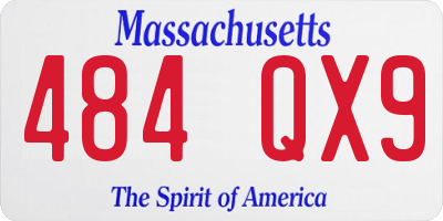 MA license plate 484QX9