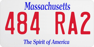MA license plate 484RA2