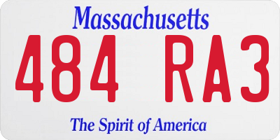 MA license plate 484RA3