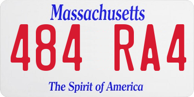 MA license plate 484RA4